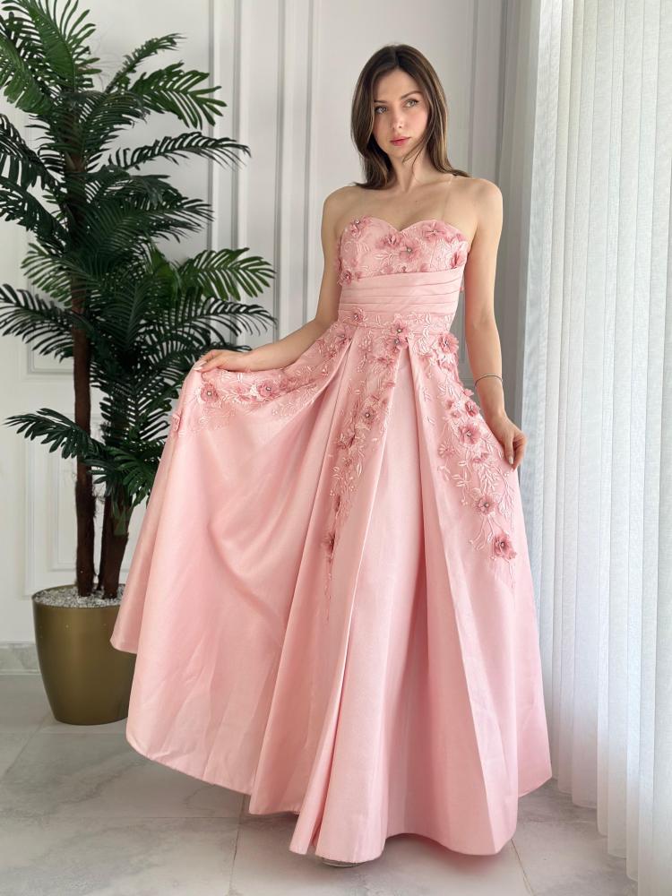 فستان سهره وردي كلوش