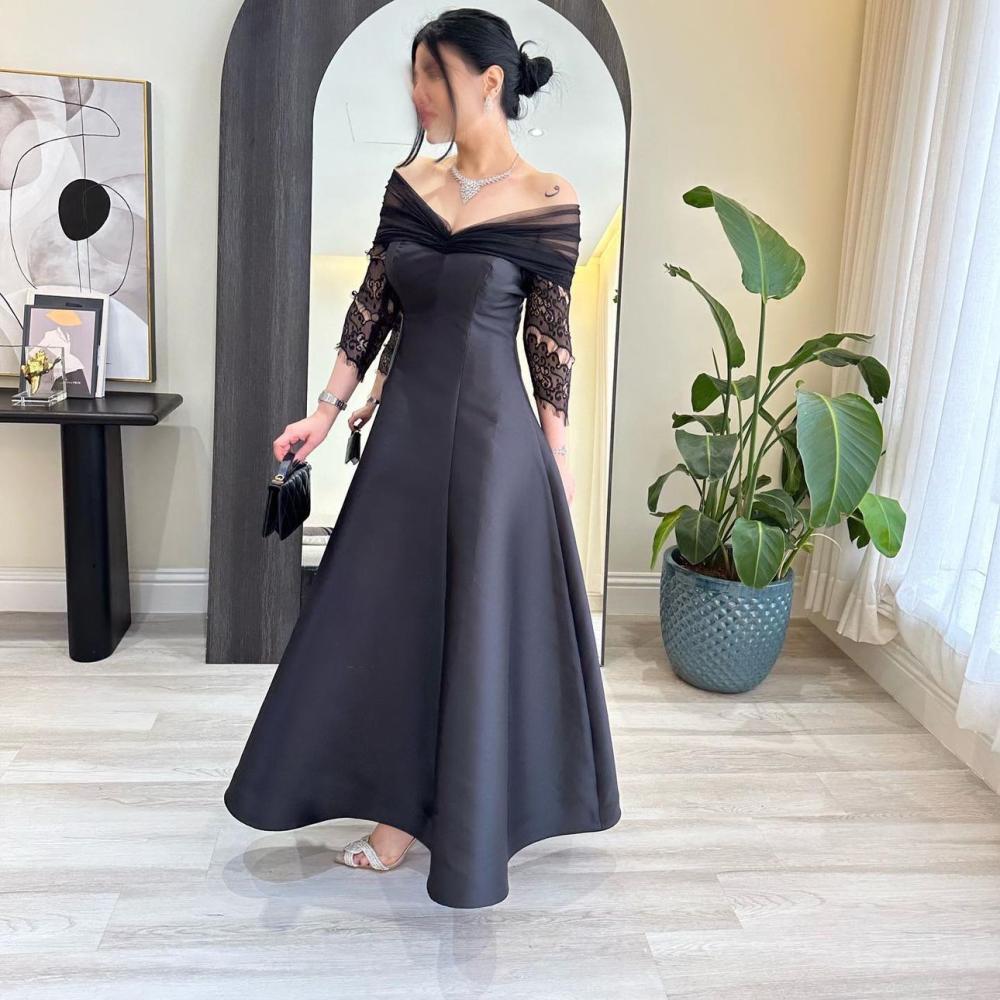فستان سميه الأسود فستان سهره انيق