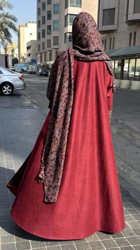 عباية كشمير عنابي - Burgundy Kashmir