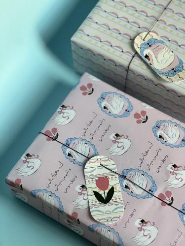 مجموعة ورق تغليف بجع ( ورقتين )