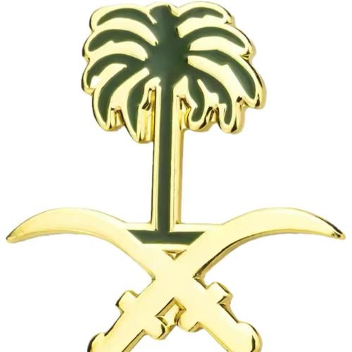استيكر حديد سيفين ونخله ذهبي اخضر