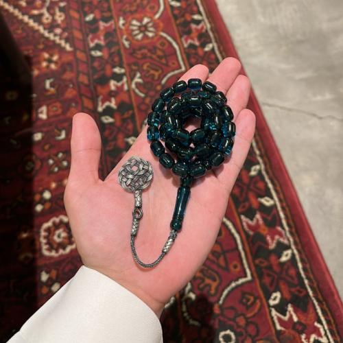 سبحة زعفران فضة - تركوازي