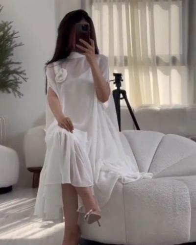 فستان حمل ابيض انيق