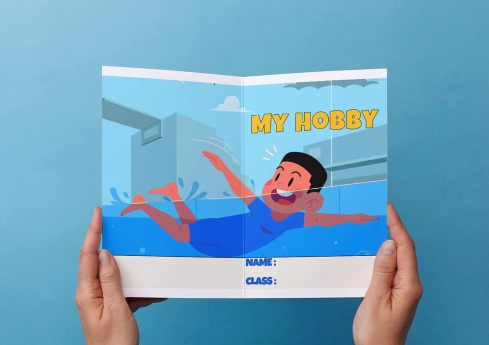 مطوية My hobby swimming