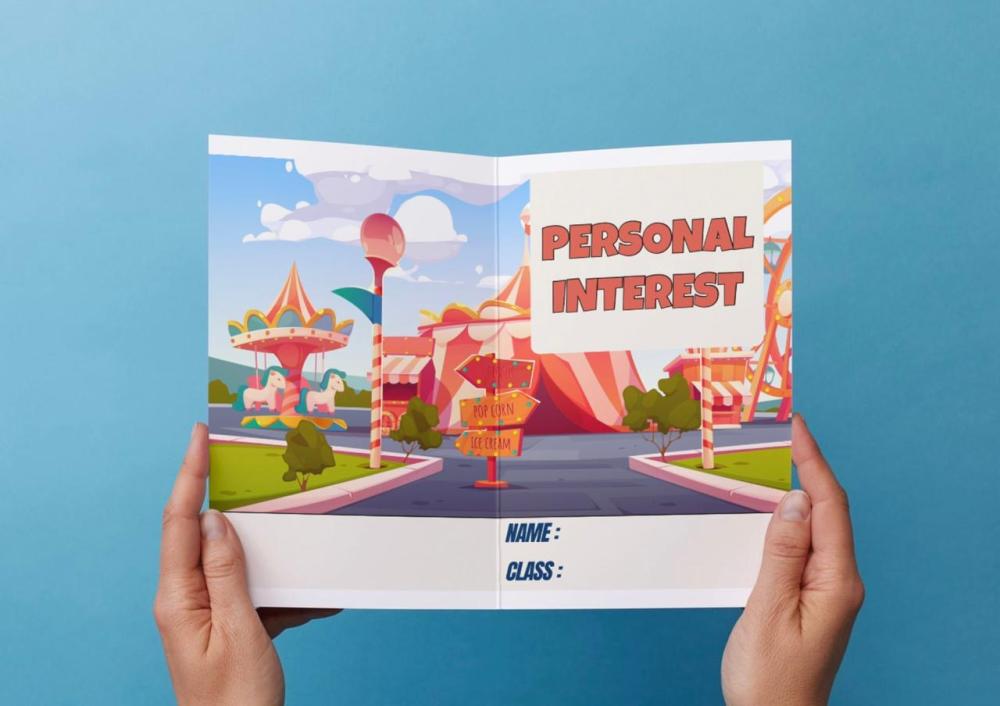 مطوية Personal interests - vocabulary- خامس سادس