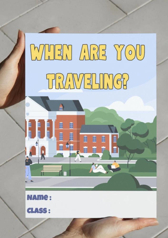 مطوية When are you traveling - ثالث متوسط.