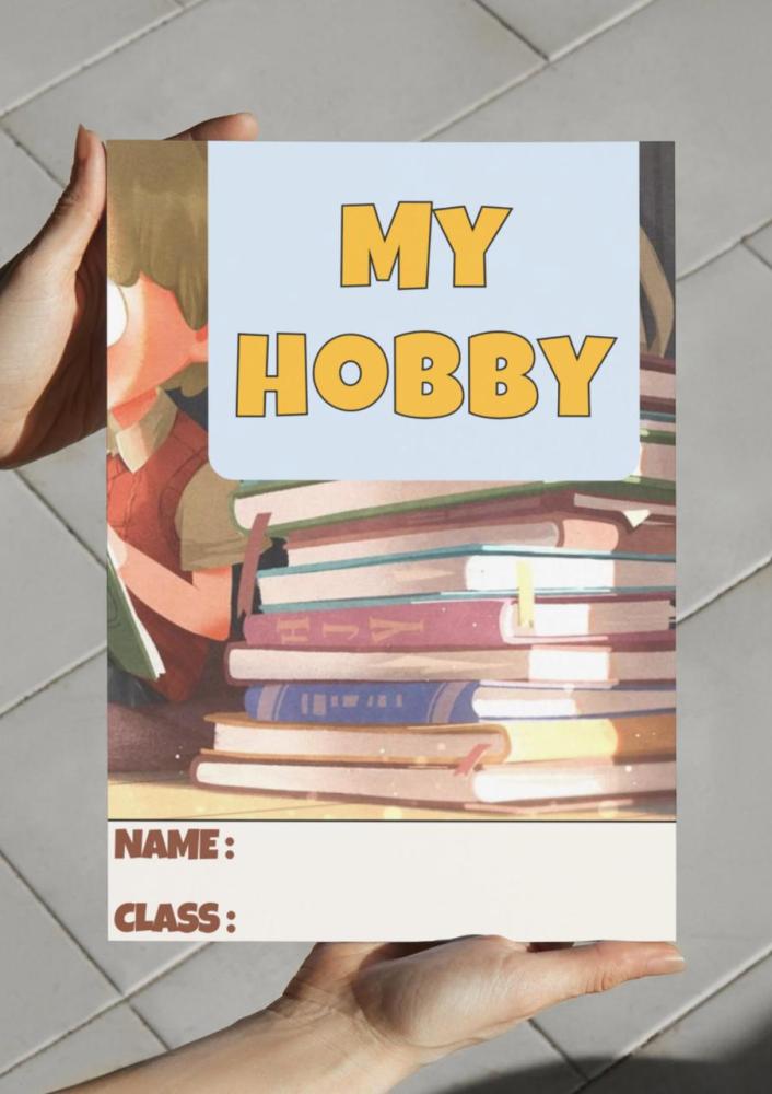 مطوية My hobby reading.