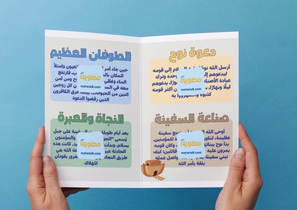 ‎مطوية قصة النبي نوح عليه السلام - لغتي اول متوسط.