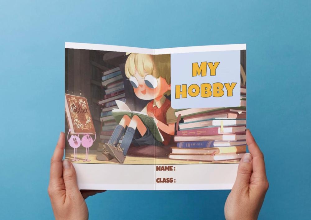 مطوية My hobby reading.