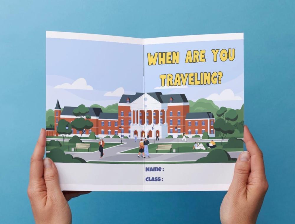 مطوية When are you traveling - ثالث متوسط.