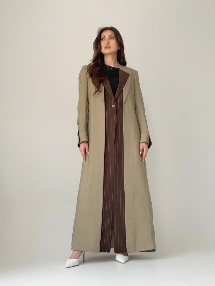 عباية بليزر حرير مغسول بني