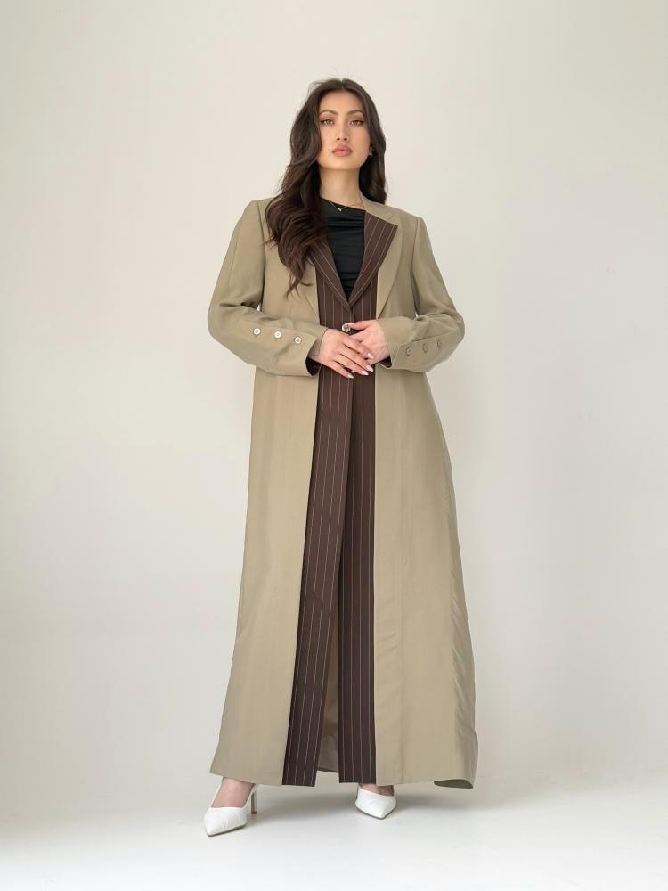 عباية بليزر حرير مغسول بني