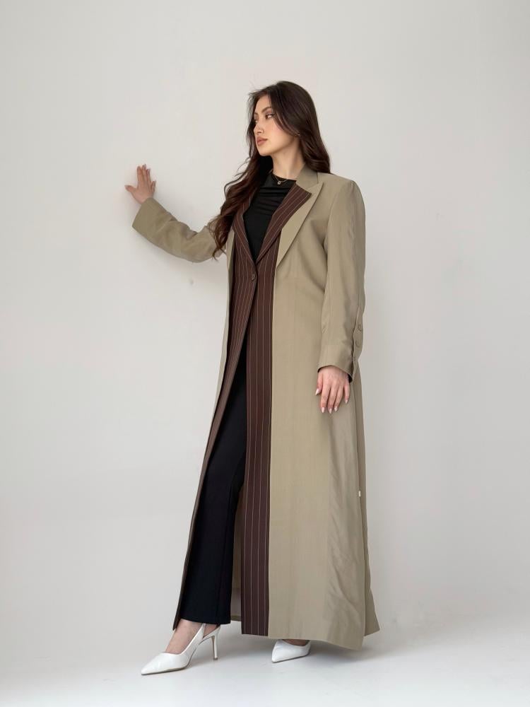 عباية بليزر حرير مغسول بني