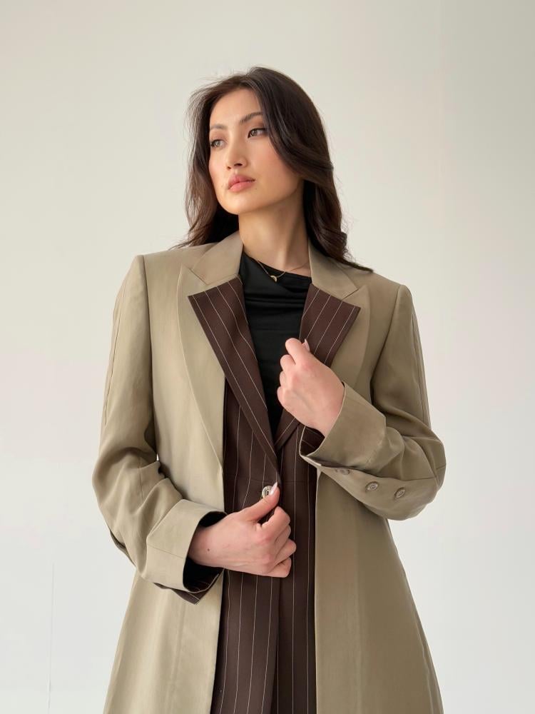 عباية بليزر حرير مغسول بني