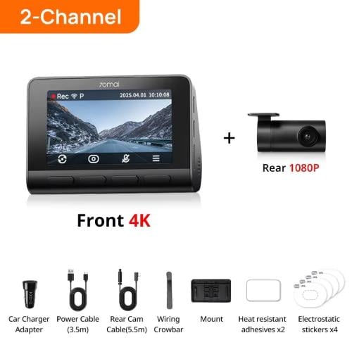 70mai A810S داش كام 4K أمامي + 1080P خلفي GPS وHDR