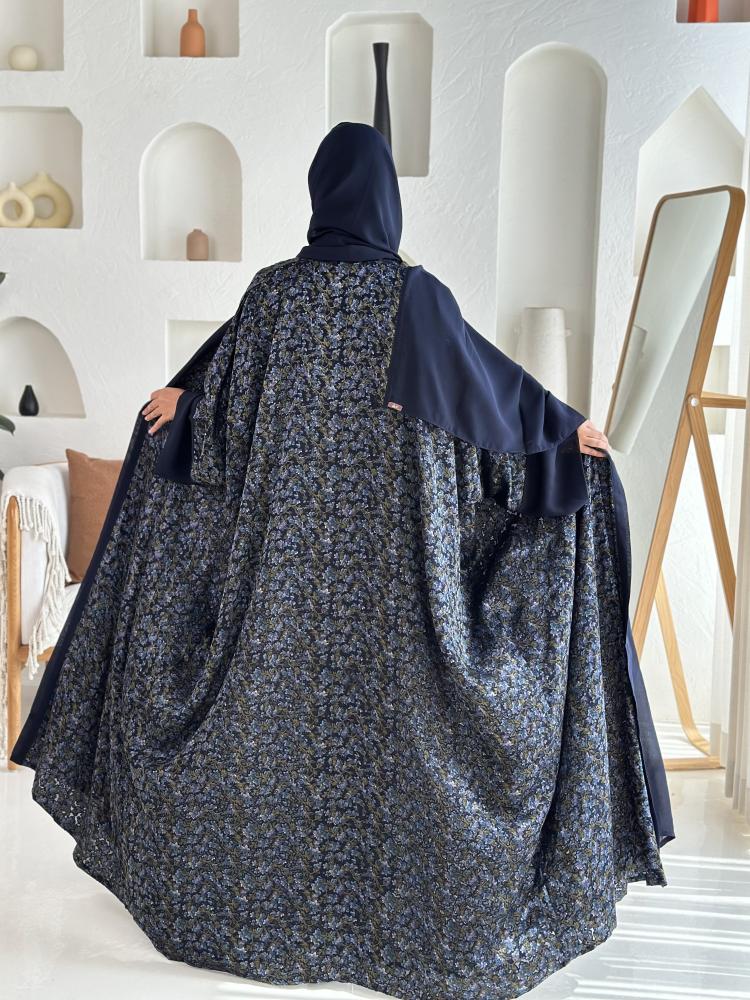 عباية كحلي شيفون مبطن