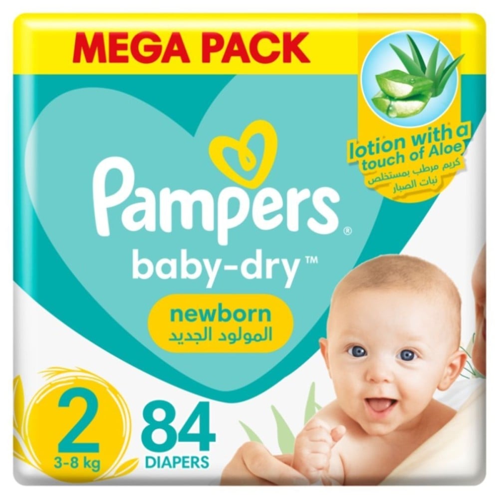Pampers Pants Baby Dry Newborn Diapers, Tape-On, with Aloe Vera