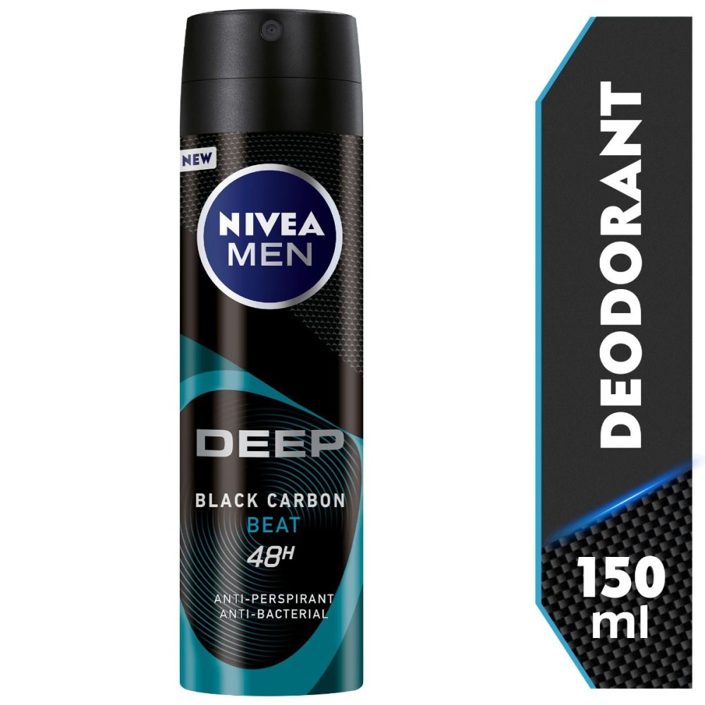 NIVEA DEO SPRAY DEEP BLACK CARBON BEAT 150 ML صيدلية مستقبل