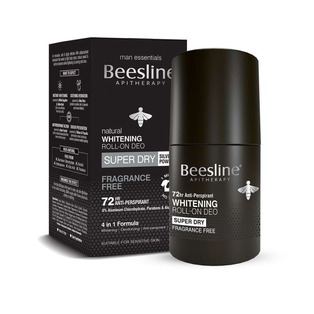 BEESLINE WHITENING DEODORANT ROLL-ON SUPER DRY FRAGRANCE FREE 50