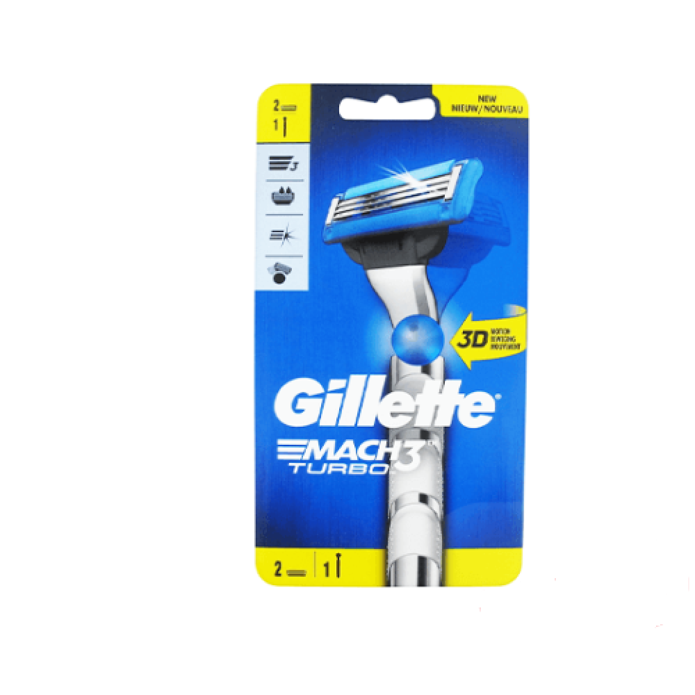GILLETTE MACH 3 TURBO MACHINE + 2 BLADES