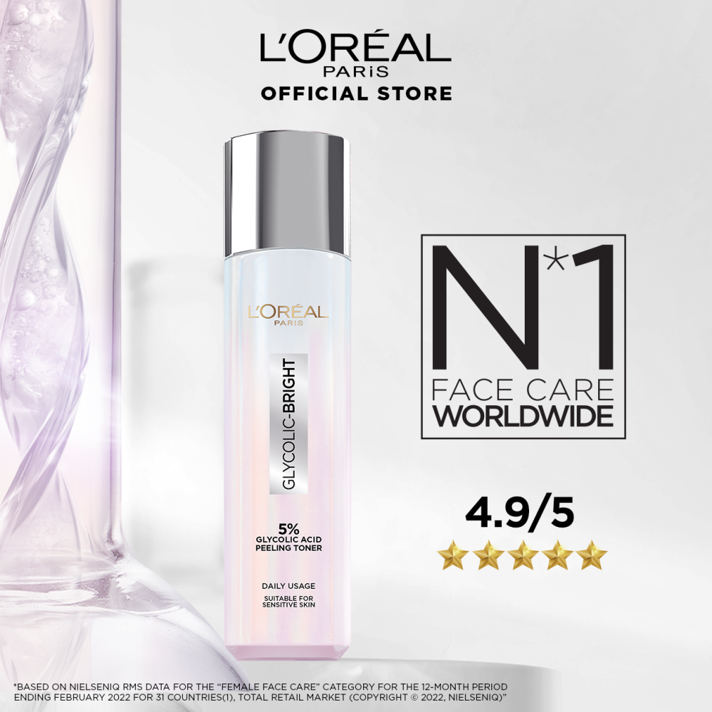 L'Oreal Glycolic Bright Exfoliating Toner for Smooth and