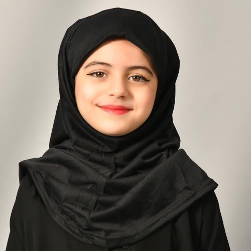 حجاب قطني أسود بناتي