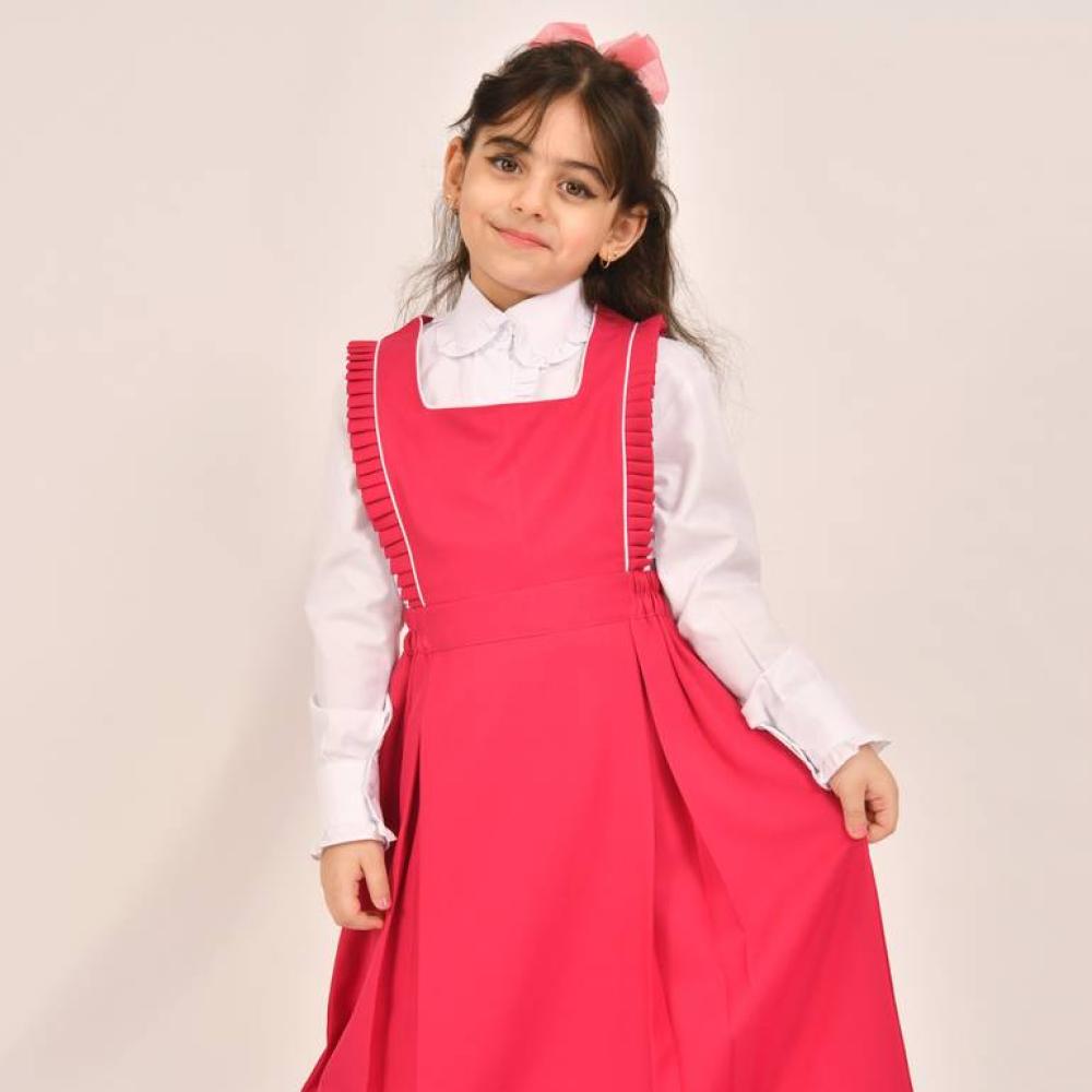 مريول فوشي بكشكش مع تحديد ابيض