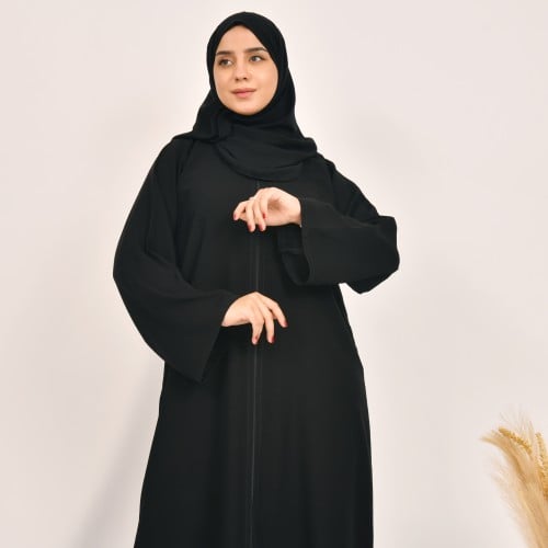 عباية ألفا حاء سوداء بسحاب على العباية