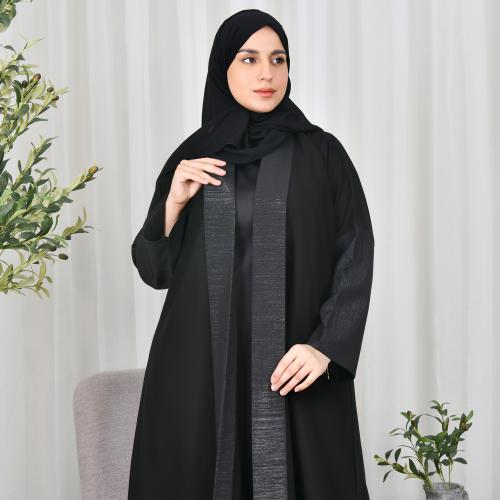 عباية لف سوداء تصميم يومي بقماش الكريب اراكز وتداخ...