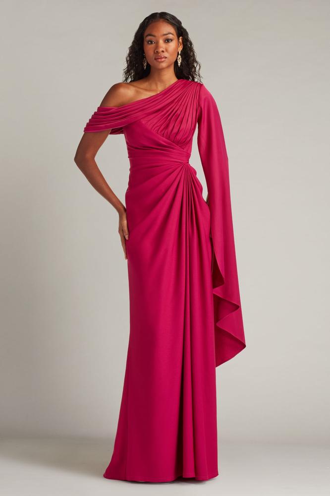 tadashi bridesmaid dresses Tadashi Shoji Women's Indira Embroidered Chiffon Gown - Red