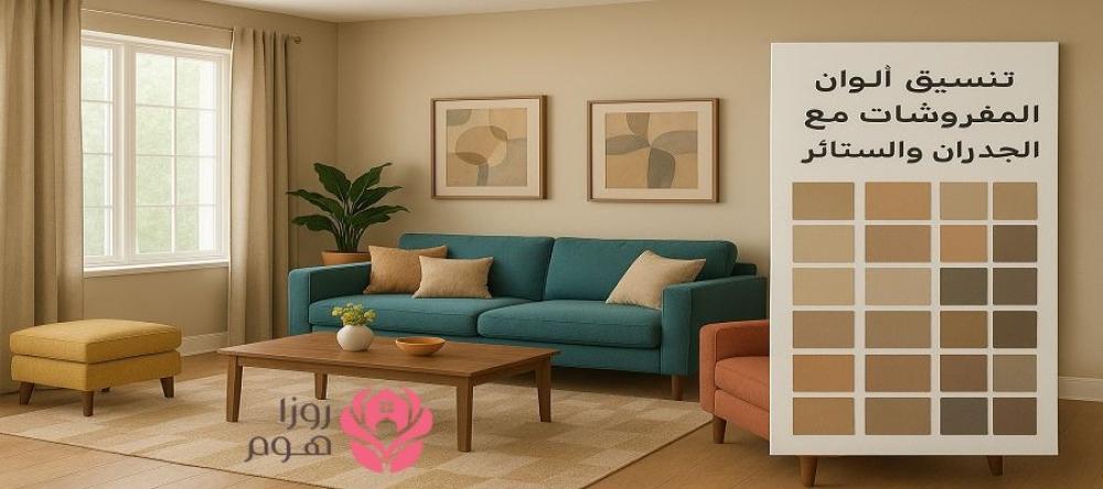 دليل تنسيق الوان المفروشات مع الجدران والستائر