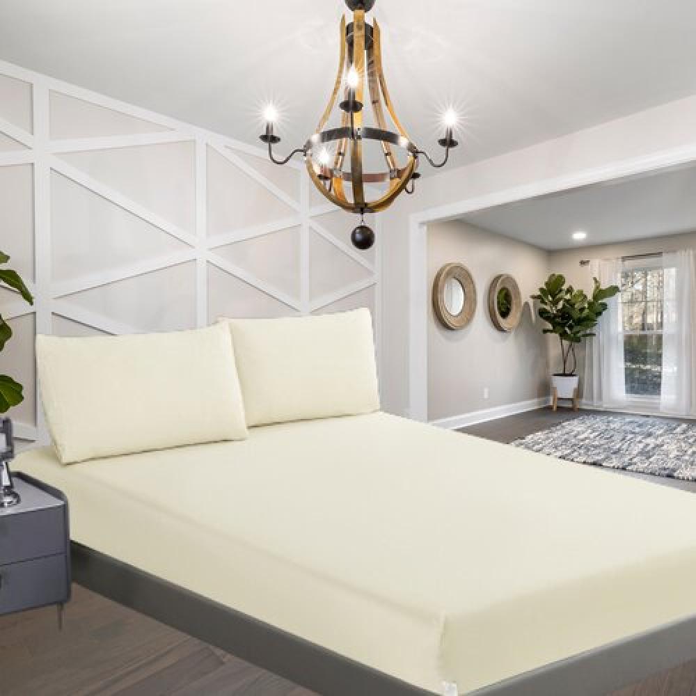 طقم شرشف 2 قطعة مفرد ونص - بيج فاتح