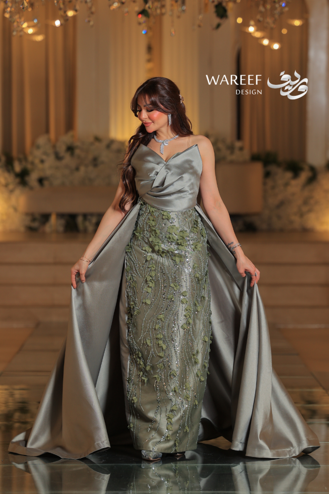 فستان سهره ميكادو بذيل خلفي