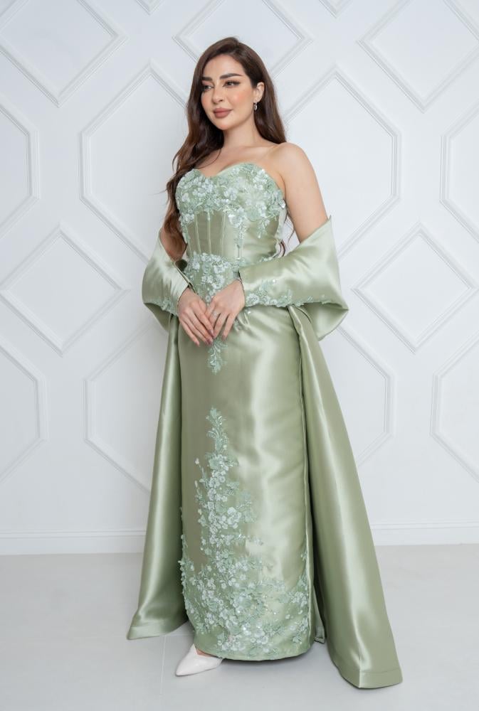 فستان سهرة ميكادو تطريز كلفه راقي