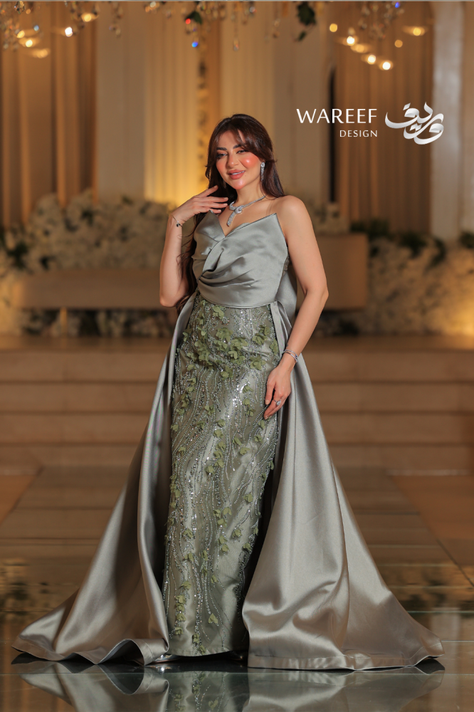 فستان سهره ميكادو بذيل خلفي