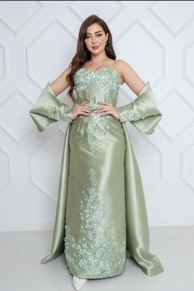 فستان سهرة ميكادو تطريز كلفه راقي