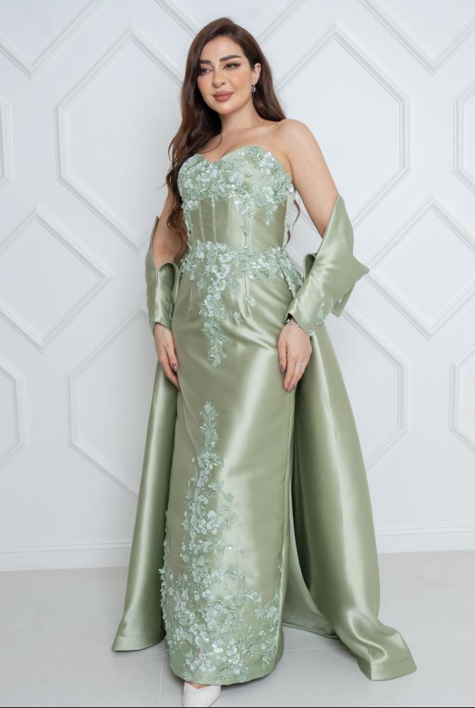 فستان سهرة ميكادو تطريز كلفه راقي