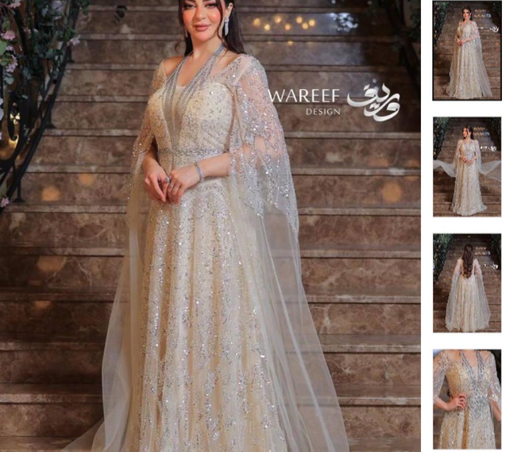 اجمل فساتين سهرة لون بيج