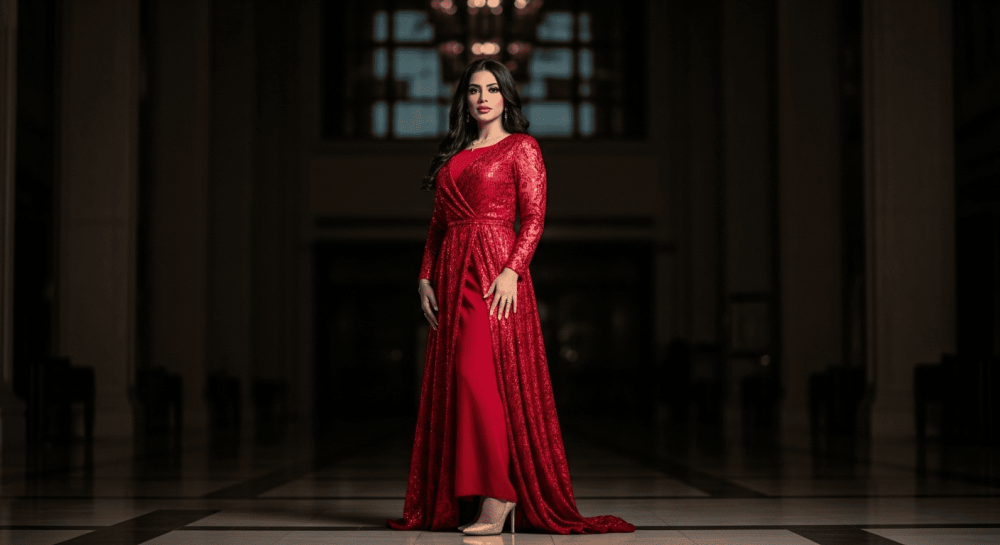 أفضل فساتين سهرة لون احمر​ من وريف فاشن