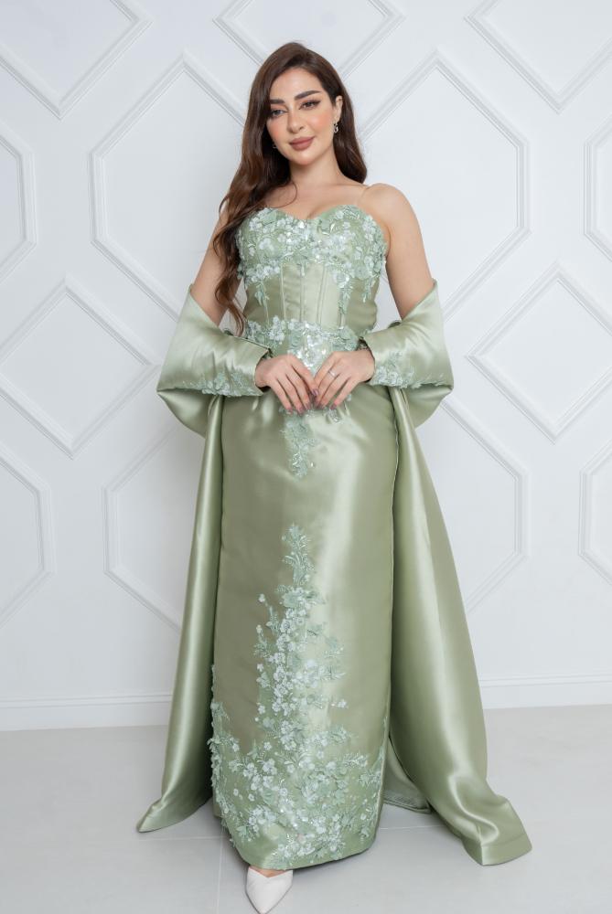 فستان سهرة ميكادو تطريز كلفه راقي