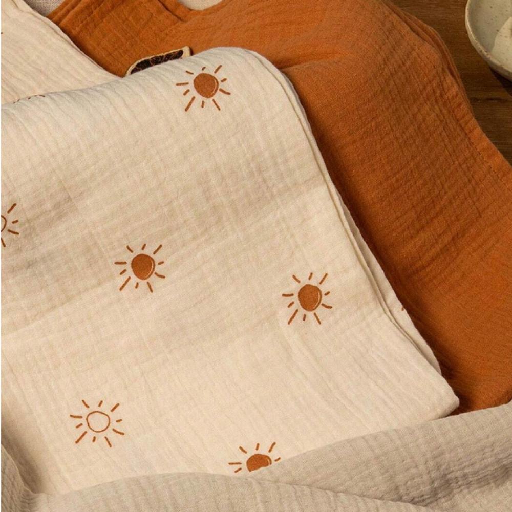 غطاء أطفال قطني برسم شمس