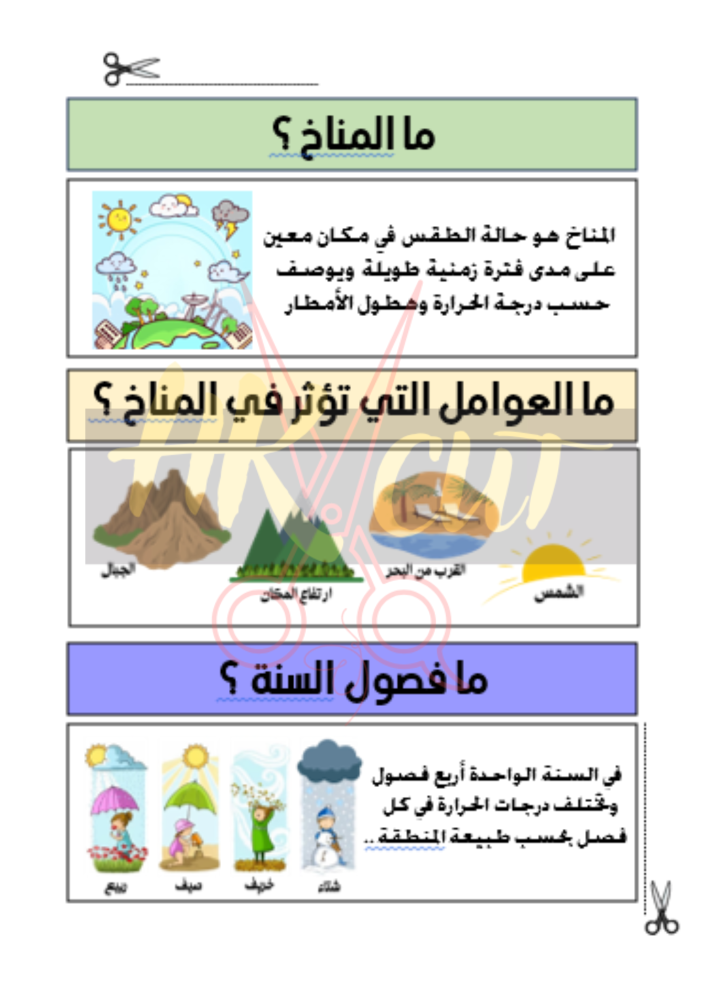 المناخ وفصول السنة - ثالث ابتدائي - ف 2