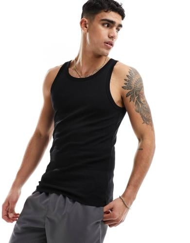 COLLUSION Ribbed vest in Black