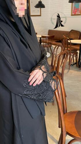 عبايه شيفون طرف الكم