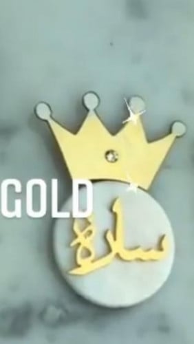 بروش صدف تاج مطلي ذهب متوفر 3 مقاسات