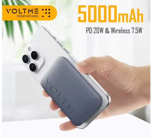 بنك طاقة لاسلكي VOLTME، نحيف، 5000 مللي أمبير، شاح...