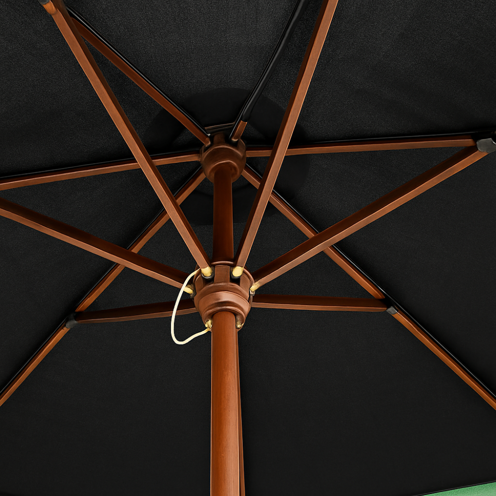 مظلة الوادي, شمسية الحدائق, خشب زان, مقاس 3×3 متر, أسود