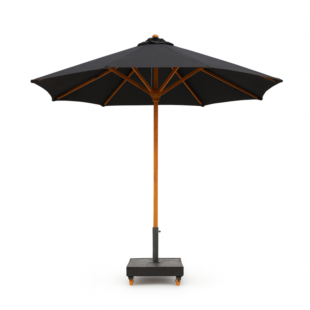 مظلة الوادي, شمسية الحدائق, خشب زان, مقاس 3×3 متر, أسود