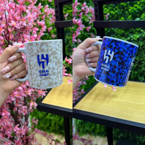 اكواب بشعار نادي الهلال بشكل جديد