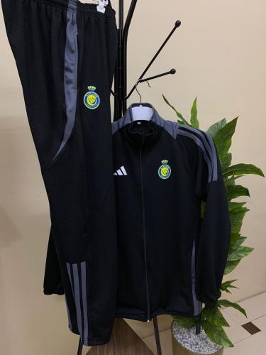 طقم نادي النصر الاسود الجديد2025 جاكيت وسروال طويل